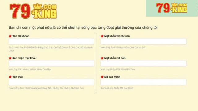 Hướng dẫn từng bước đăng ký 79king